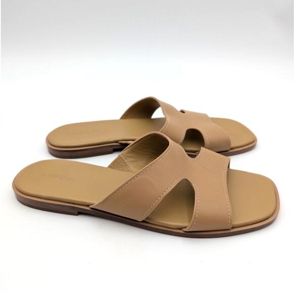 Vince Meyers Slide Sandal Women's Light Sable Beige Leather Size US9M EU40 - Picture 3 of 12